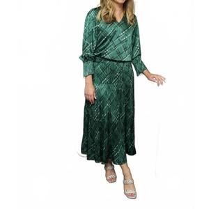NEW CURRENT AIR daisy pleated skirt in dark green